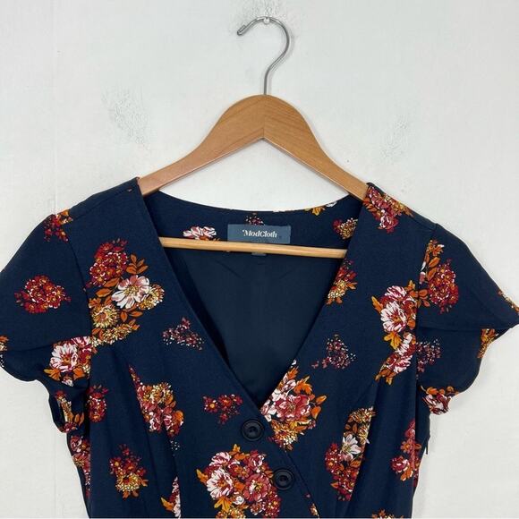 Modcloth Navy Floral Sentimental Retro Dress Size Small - Picture 5 of 16
